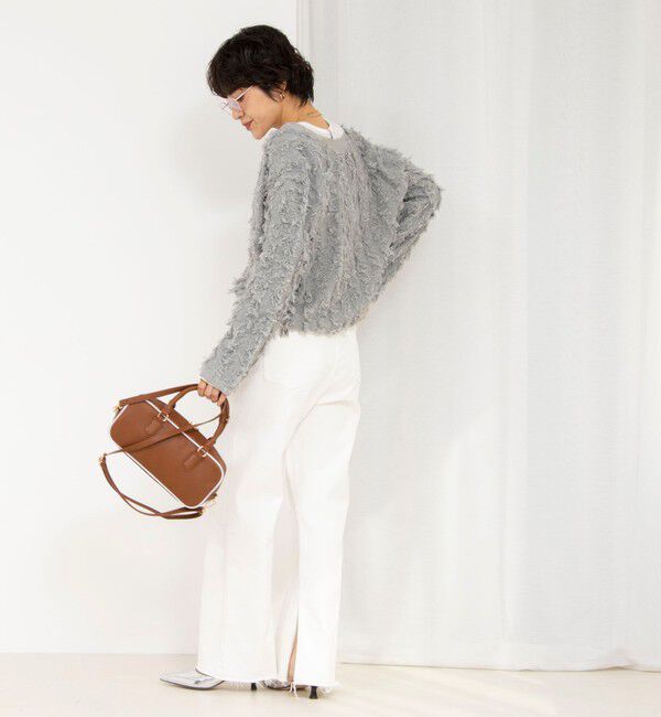 Rie Miller「《手洗い可能》カットジャガード金ボタンカーディガン」|カーディガン|