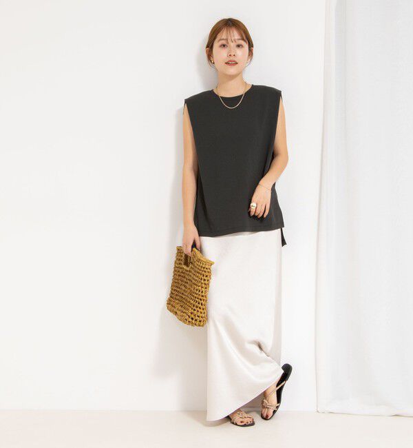 NOLLEY'S「【松葉☆別注アイテム】《セットアップ対応》エアリージョーゼットノースリーブブラウス」|シャツ・ブラウス|