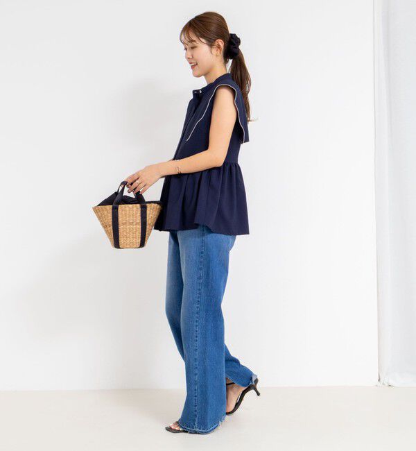 NOLLEY'S「ビッグカラーノースリーブブラウス」|シャツ・ブラウス|