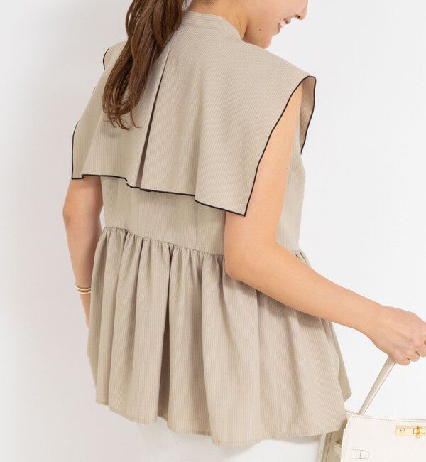 NOLLEY'S「ビッグカラーノースリーブブラウス」|シャツ・ブラウス|