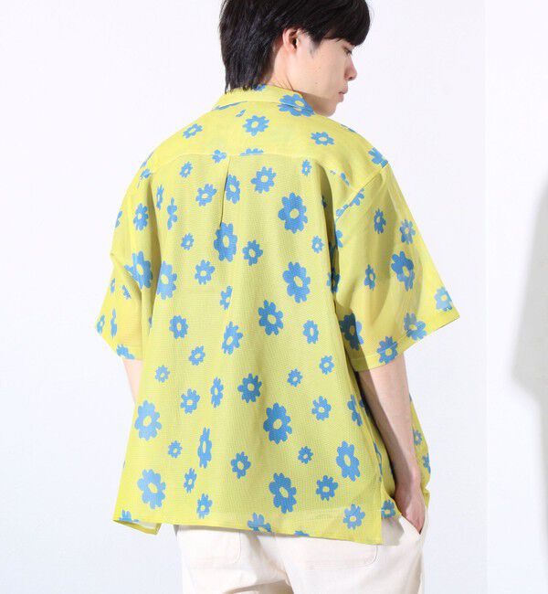 GLOSTER「【GLOSTER/グロスター】フラワーメッシュシャツ ショートスリーブ オープンカラー 開襟シャツ」|シャツ・ブラウス|