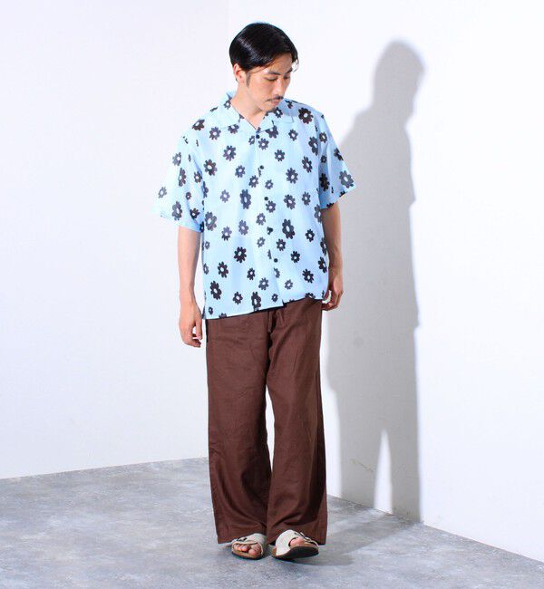GLOSTER「【GLOSTER/グロスター】フラワーメッシュシャツ ショートスリーブ オープンカラー 開襟シャツ」|シャツ・ブラウス|
