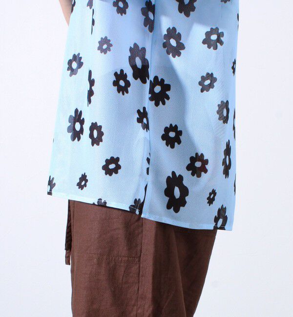 GLOSTER「【GLOSTER/グロスター】フラワーメッシュシャツ ショートスリーブ オープンカラー 開襟シャツ」|シャツ・ブラウス|