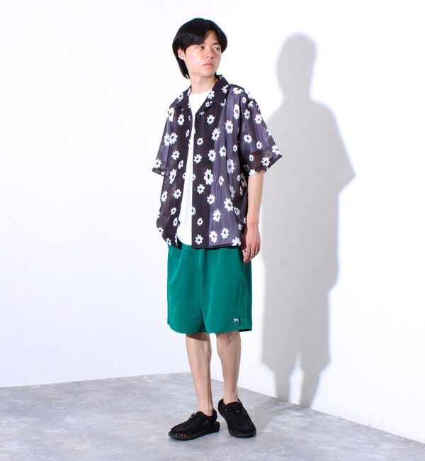 GLOSTER「【GLOSTER/グロスター】フラワーメッシュシャツ ショートスリーブ オープンカラー 開襟シャツ」|シャツ・ブラウス|