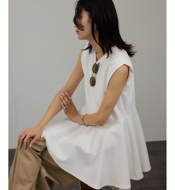 SALON adam et rope'「【WEB限定】ショルダータックペプラムプルオーバー」|Tシャツ・カットソー|オフホワイト(15)