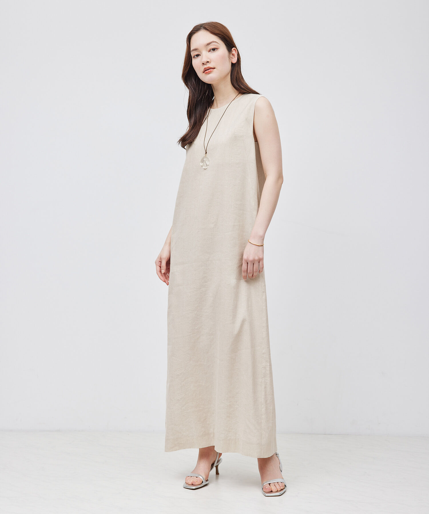 ROPE「麻混ノースリーブワンピース」|ワンピース|