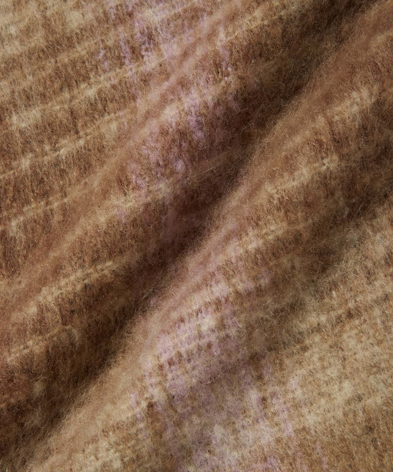 ROPE PICNIC PASSAGE「【WEB限定カラー:ブラウン】リサイクルヤーンチェックバルキーフリンジストール」|ストール|