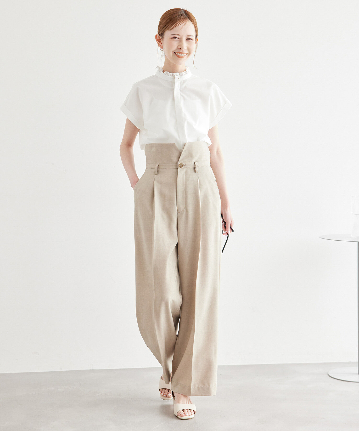 Rope&rsquo;Picnic「新色追加/フリルバンドシャツ」|シャツ・ブラウス|