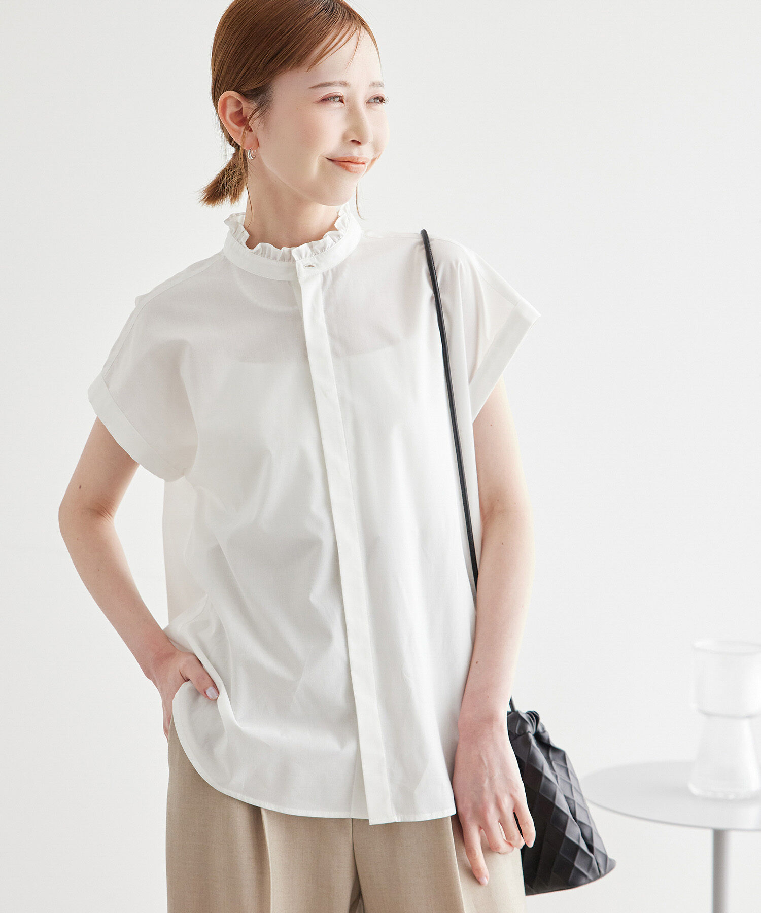 Rope&rsquo;Picnic「新色追加/フリルバンドシャツ」|シャツ・ブラウス|