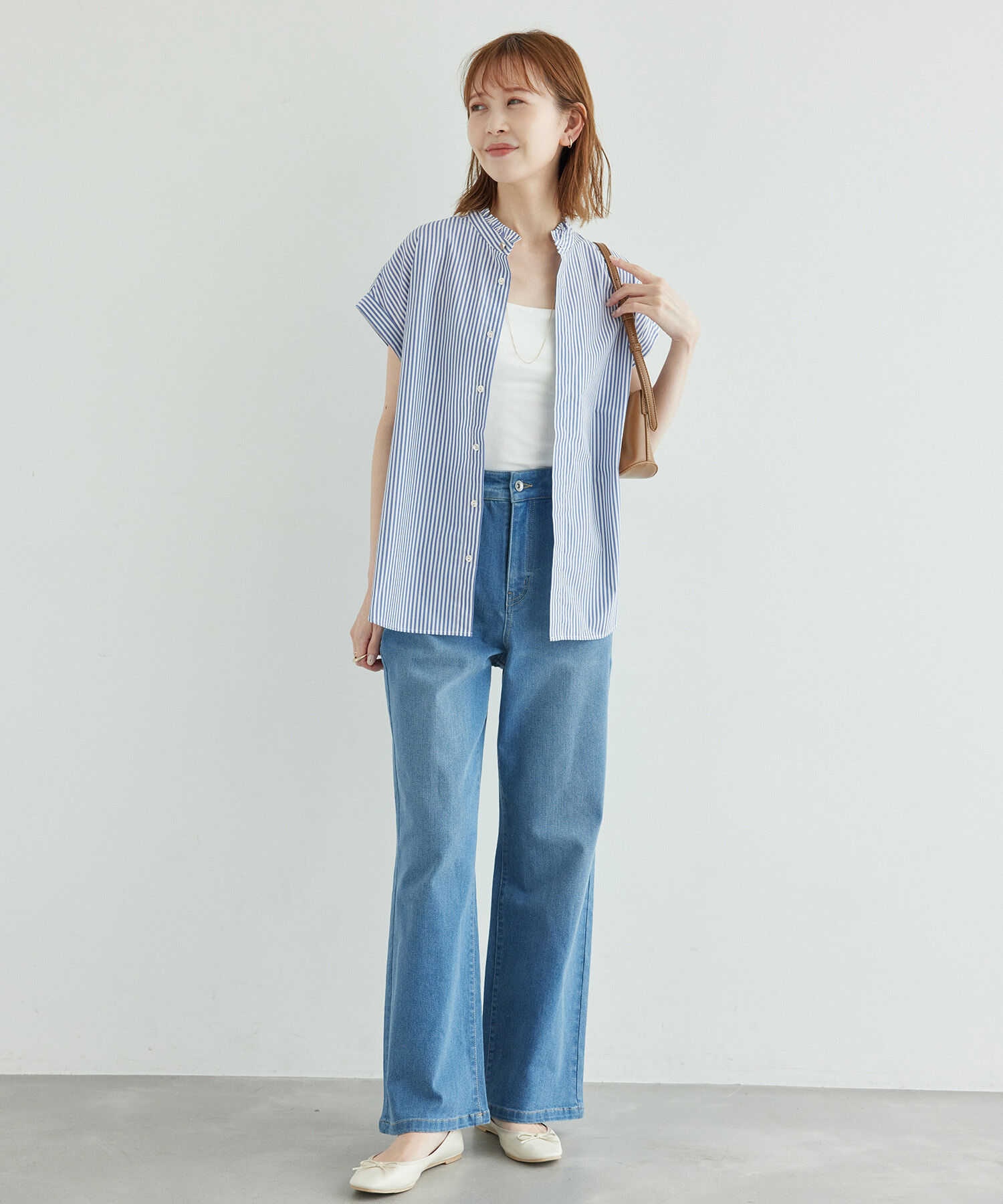 Rope&rsquo;Picnic「新色追加/フリルバンドシャツ」|シャツ・ブラウス|