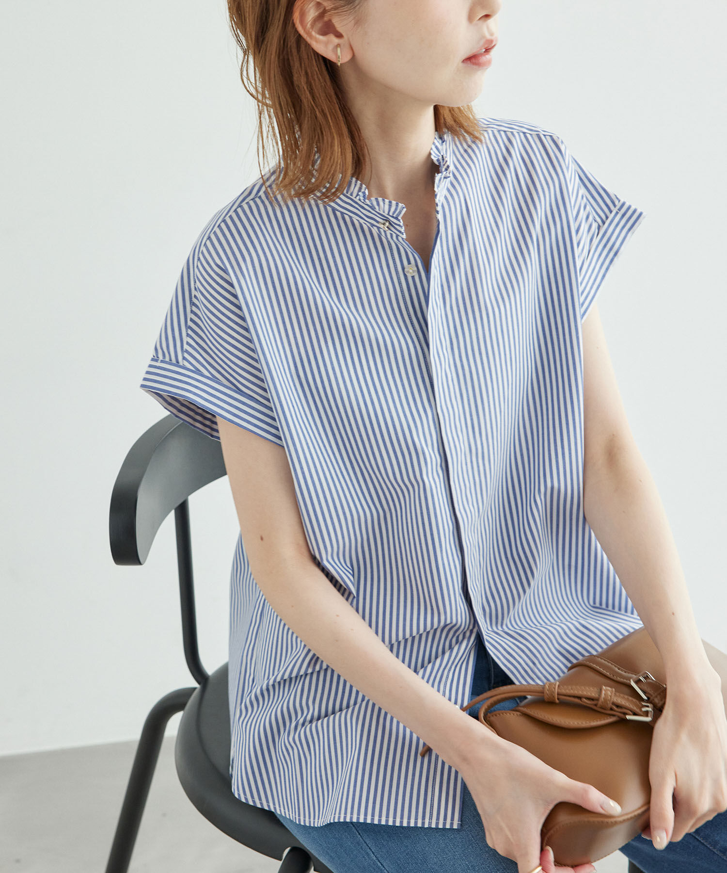 Rope&rsquo;Picnic「新色追加/フリルバンドシャツ」|シャツ・ブラウス|