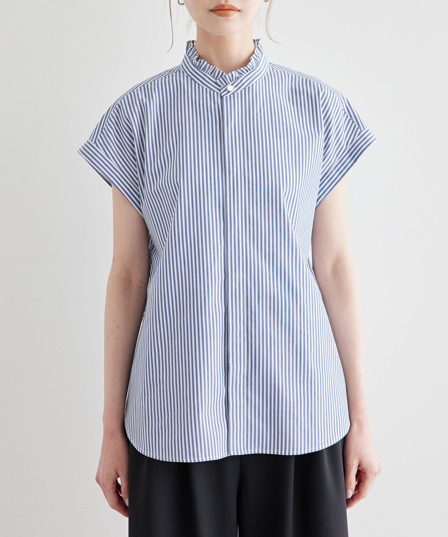 Rope&rsquo;Picnic「新色追加/フリルバンドシャツ」|シャツ・ブラウス|