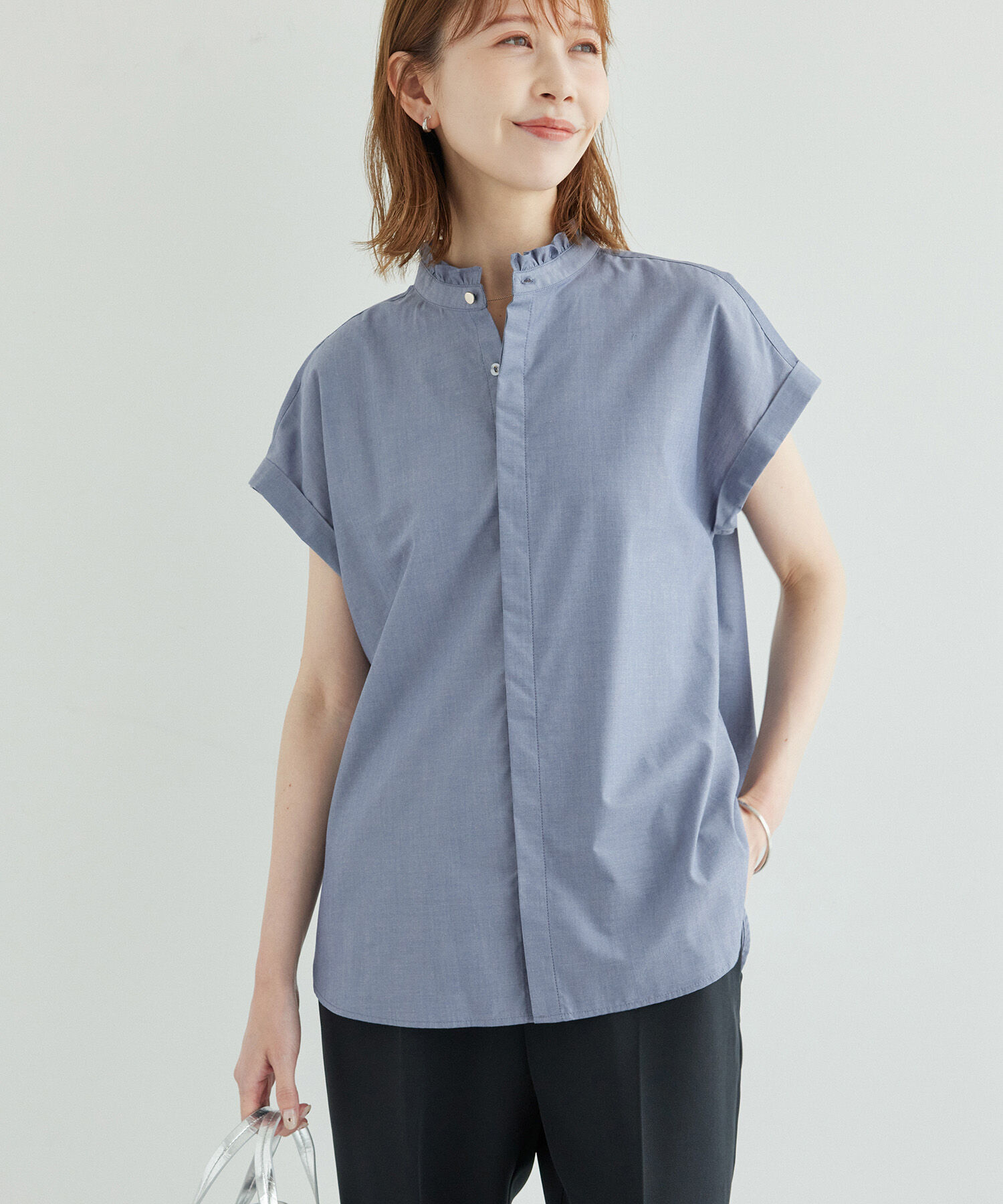 Rope&rsquo;Picnic「新色追加/フリルバンドシャツ」|シャツ・ブラウス|