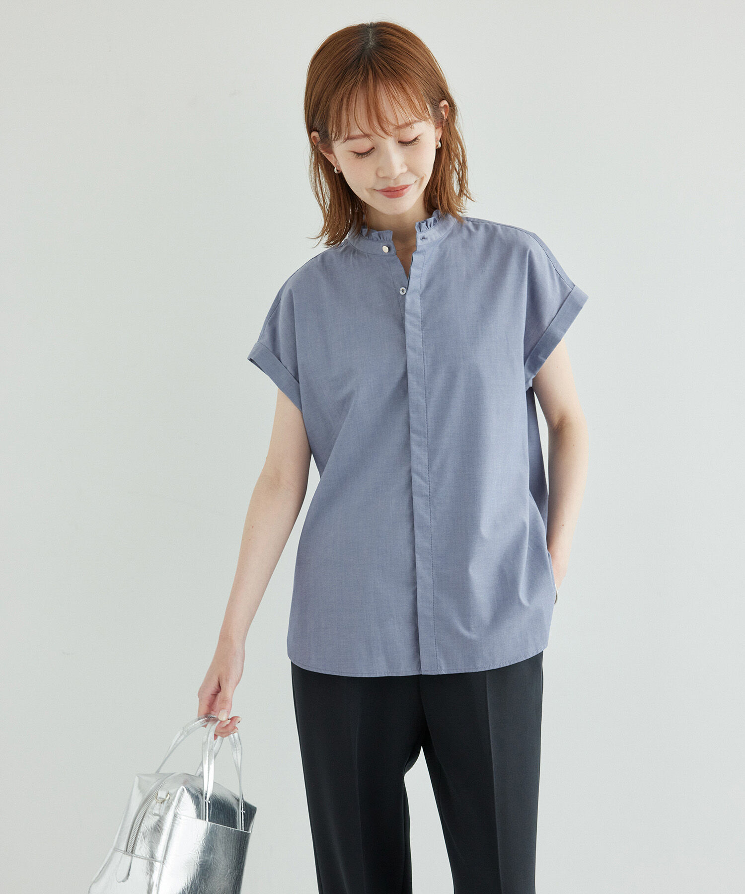 Rope&rsquo;Picnic「新色追加/フリルバンドシャツ」|シャツ・ブラウス|