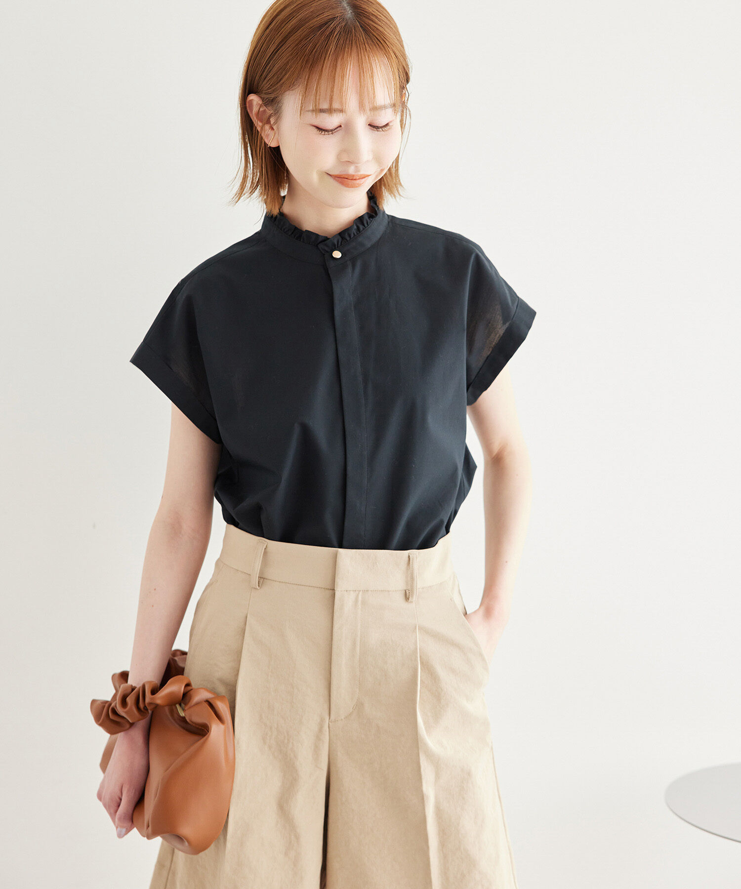 Rope&rsquo;Picnic「新色追加/フリルバンドシャツ」|シャツ・ブラウス|