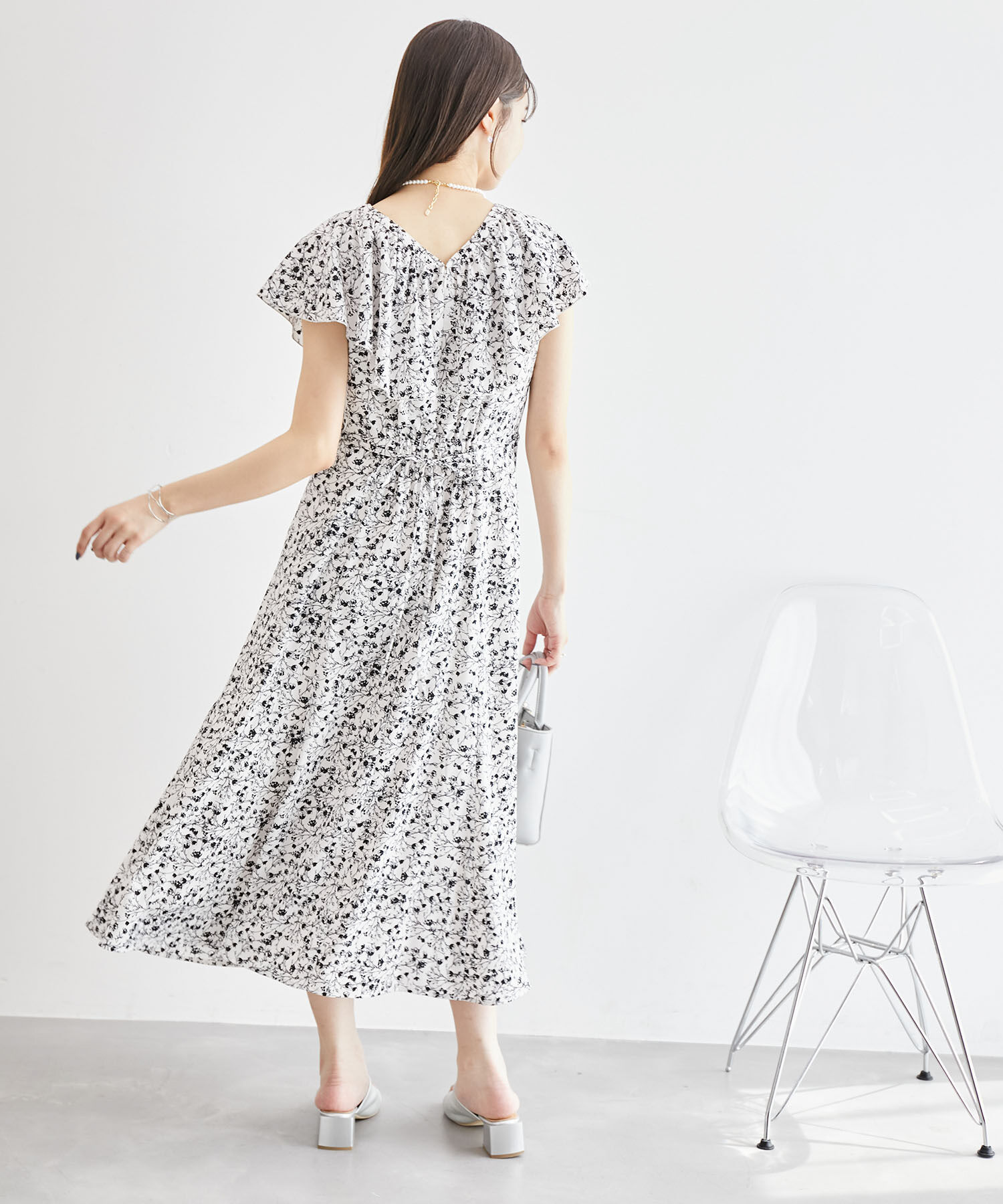 Rope&rsquo;Picnic「フラワープリントラッフルワンピース/リンクコーデ」|ワンピース|