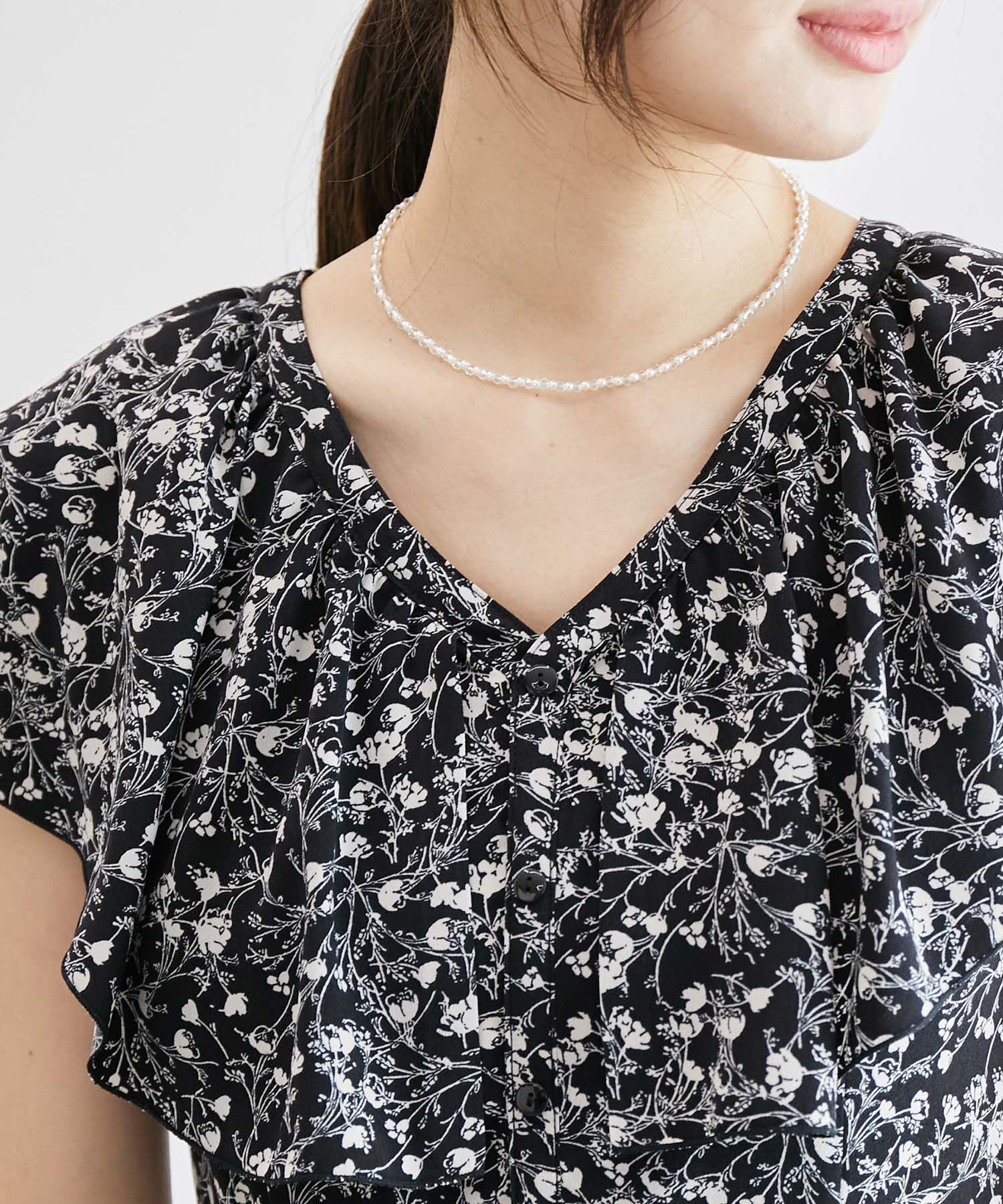 Rope&rsquo;Picnic「フラワープリントラッフルワンピース/リンクコーデ」|ワンピース|