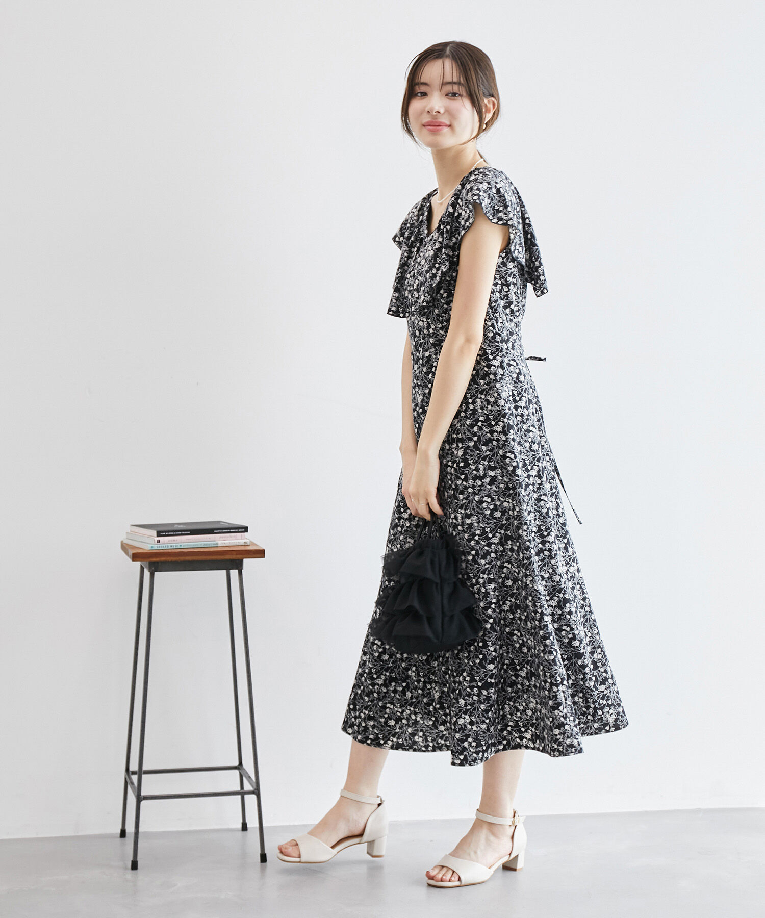 Rope&rsquo;Picnic「フラワープリントラッフルワンピース/リンクコーデ」|ワンピース|