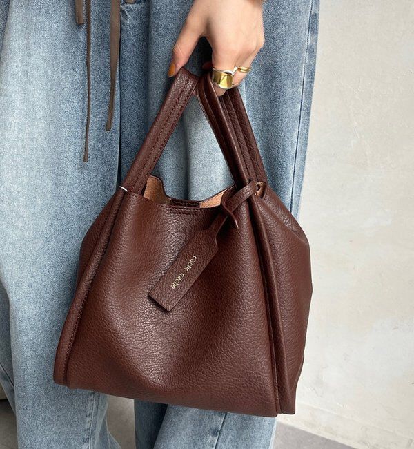  「【ベストセラーアイテム】ミニショルダー付ソフトレザー調ミニバッグ」|トートバッグ|