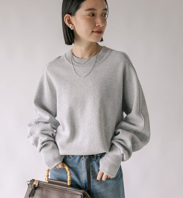  「【ウォッシャブル】スウェットライクニット」|ニット・セーター|