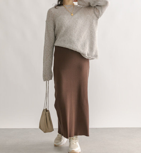  「予約【新色追加/マイナス3kg/レビュー高評価☆】リブタイトスカート」|スカート|