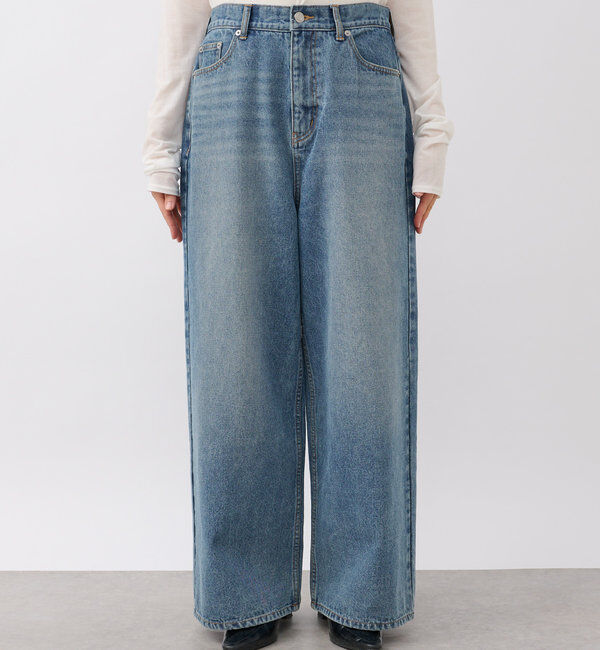  「【新色登場】【MONN.:. （モン）】ワイドレッグデニム」|デニム|