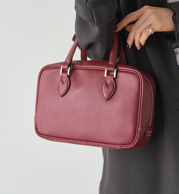  「レザー2WAYミニボストンバッグ」|ボストンバッグ|ボルドー