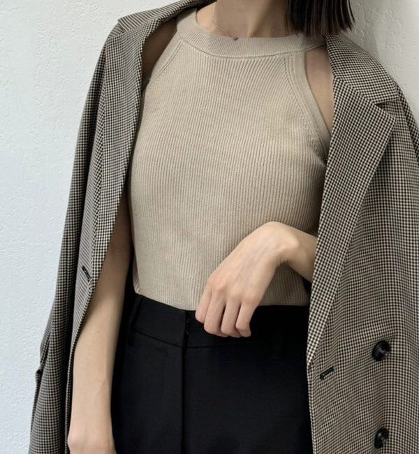  「【インナー/トップス◎】アメスリニットタンク」|キャミソール|