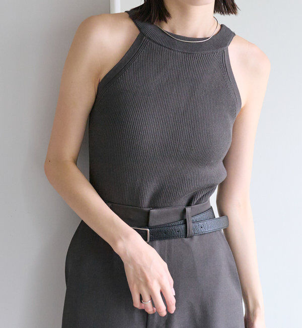  「【インナー/トップス◎】アメスリニットタンク」|キャミソール|ダークグレー
