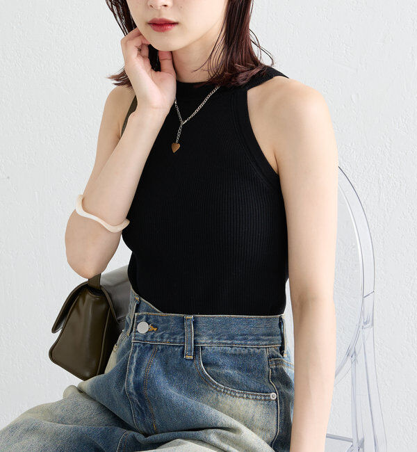  「【インナー/トップス◎】アメスリニットタンク」|キャミソール|