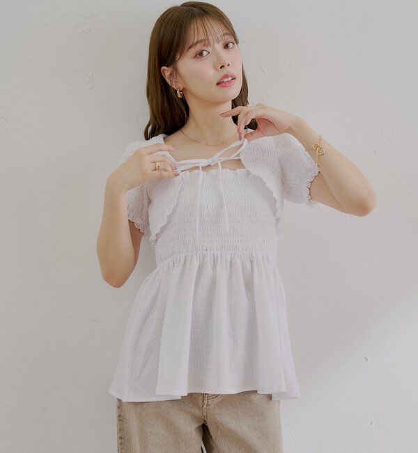  「ペプラムキャミ+ボレロセット」|カーディガン|