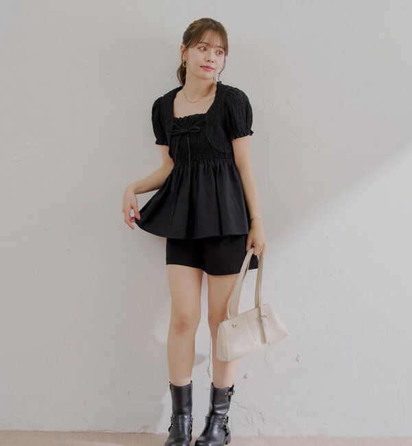  「ペプラムキャミ+ボレロセット」|カーディガン|