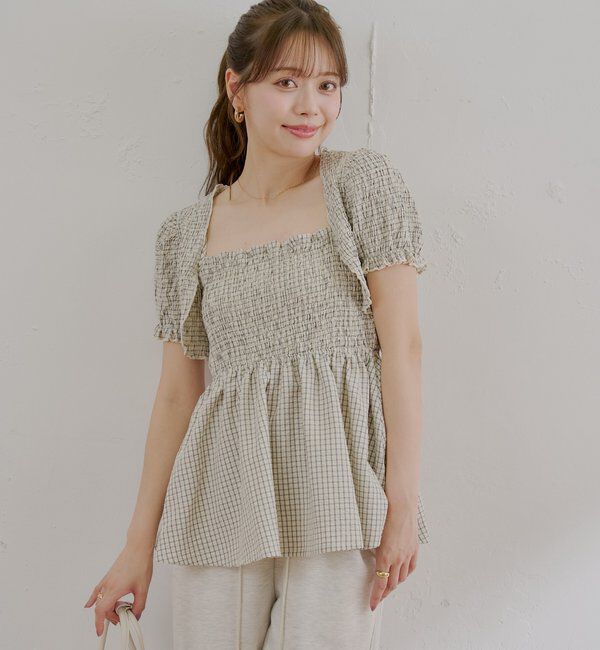  「ペプラムキャミ+ボレロセット」|カーディガン|