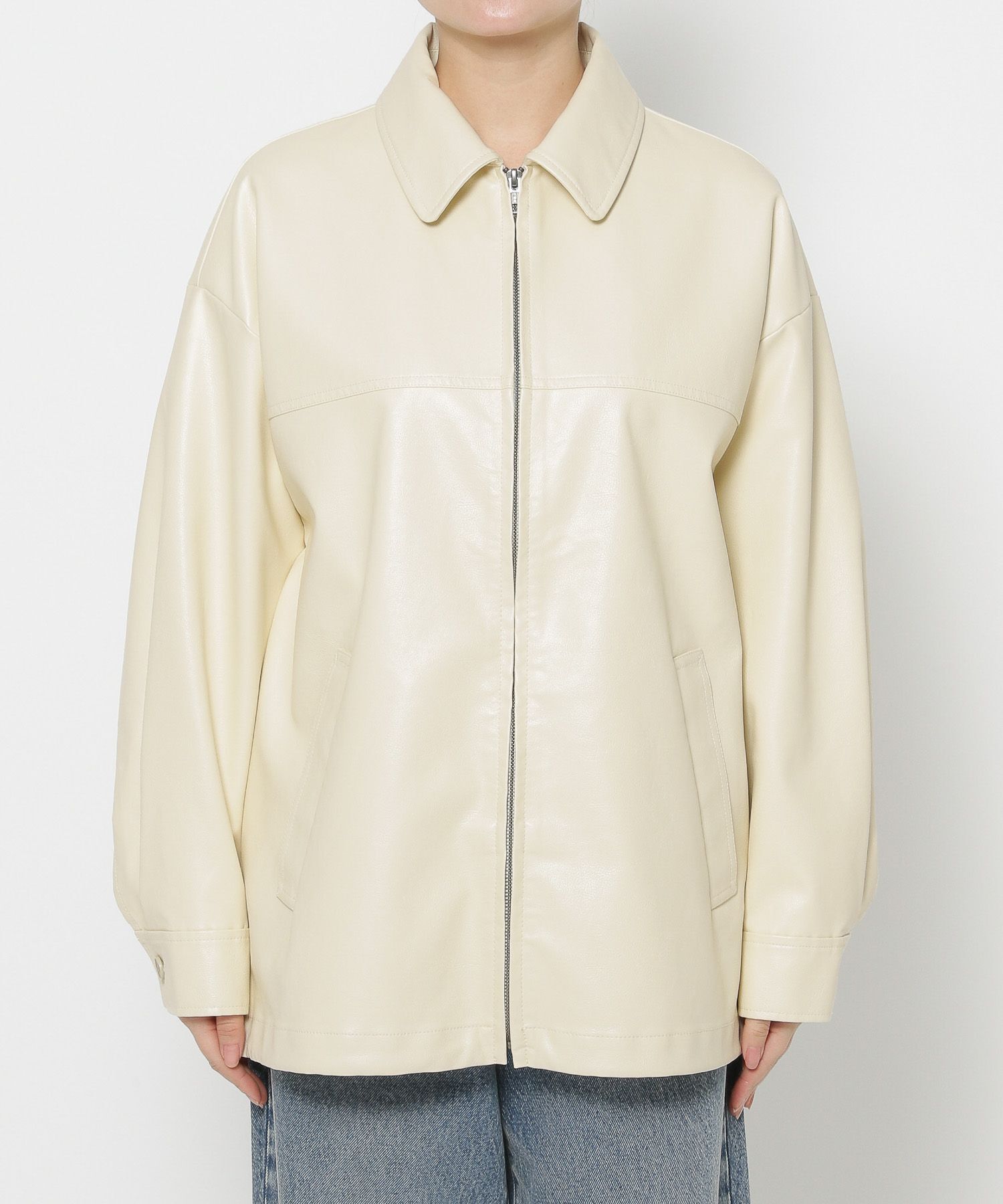 LOWRYS FARM「レザードロストＺＩＰブルゾン」|ブルゾン・スタジャン|