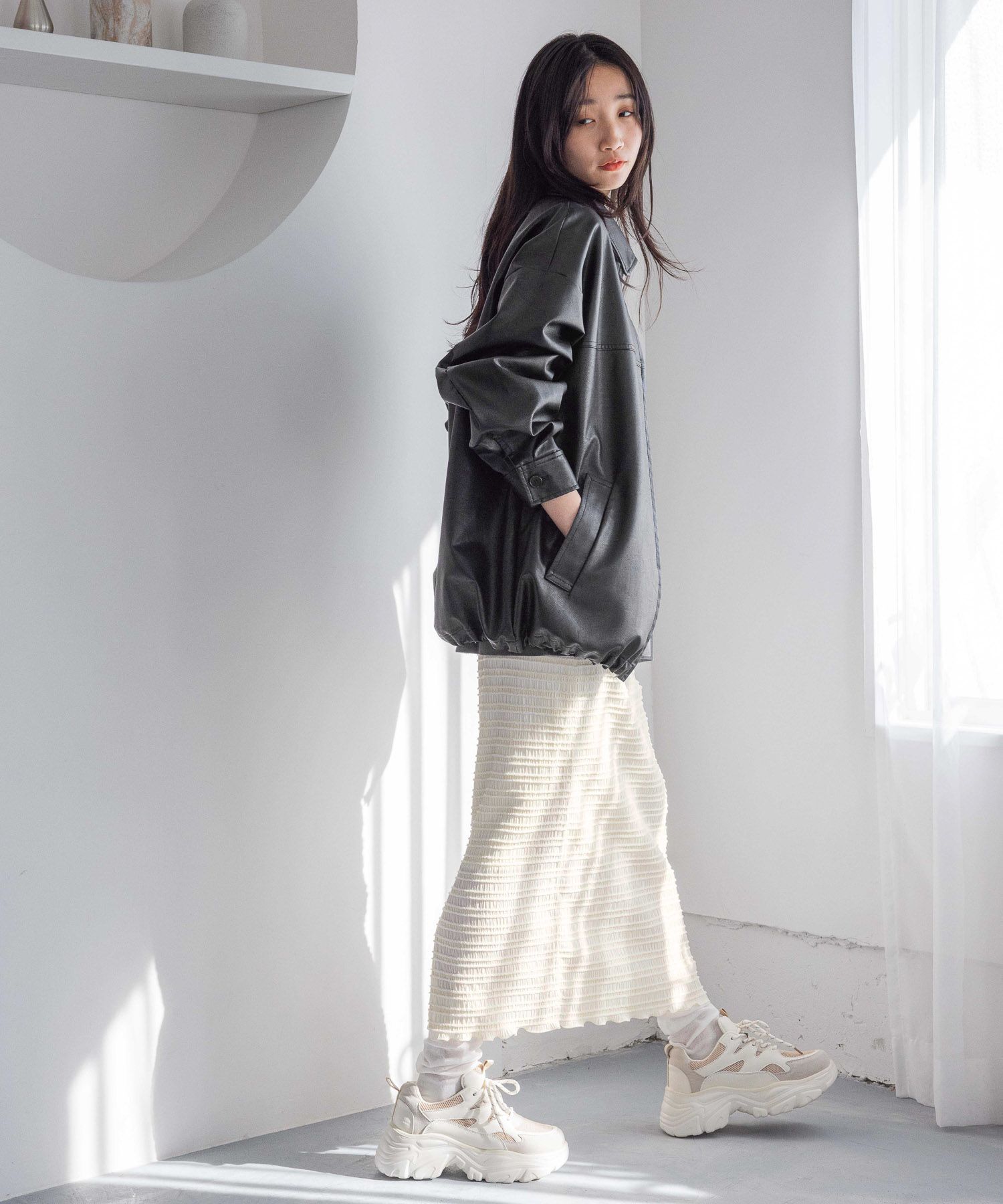 LOWRYS FARM「レザードロストＺＩＰブルゾン」|ブルゾン・スタジャン|