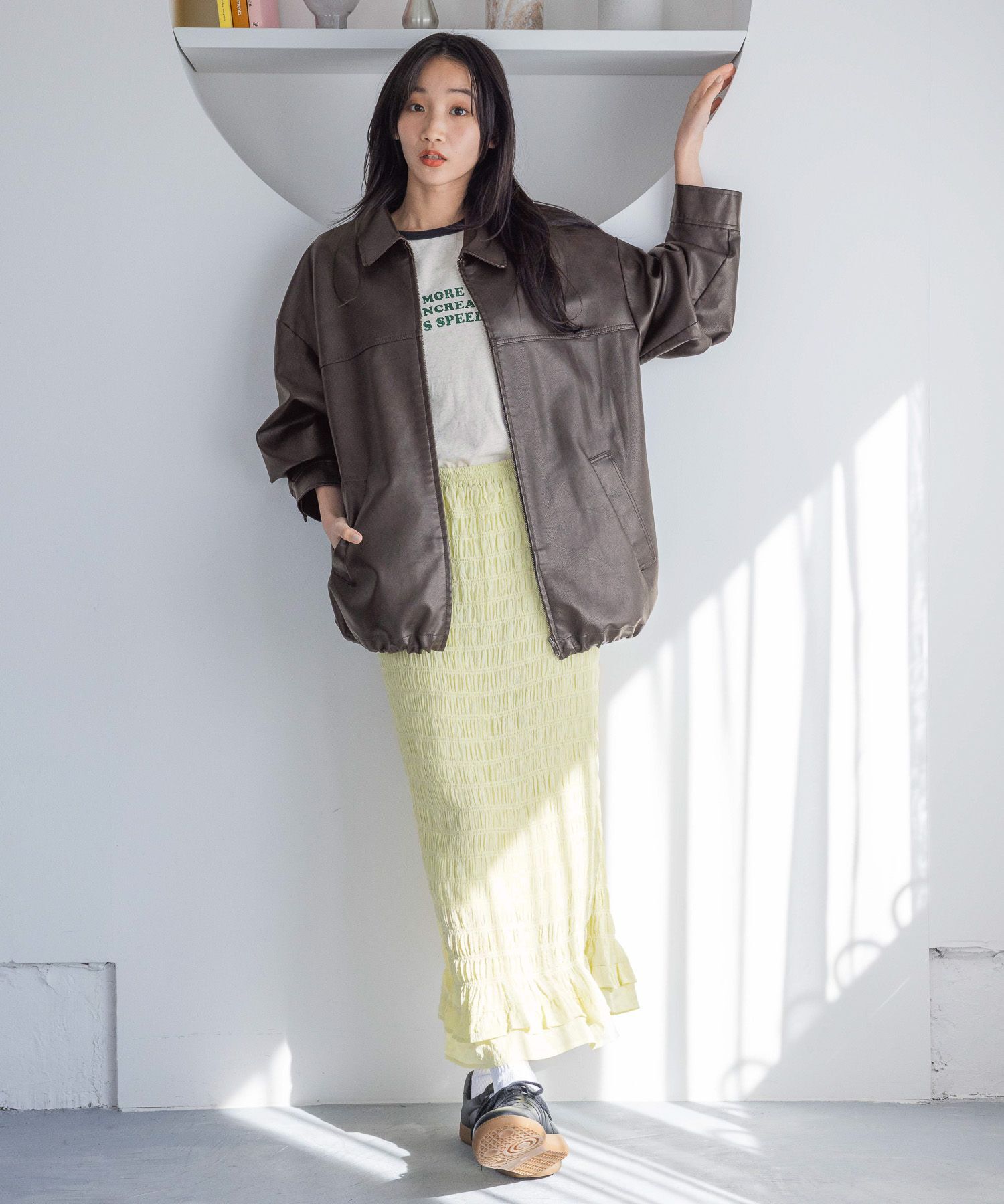 LOWRYS FARM「レザードロストＺＩＰブルゾン」|ブルゾン・スタジャン|BRN5