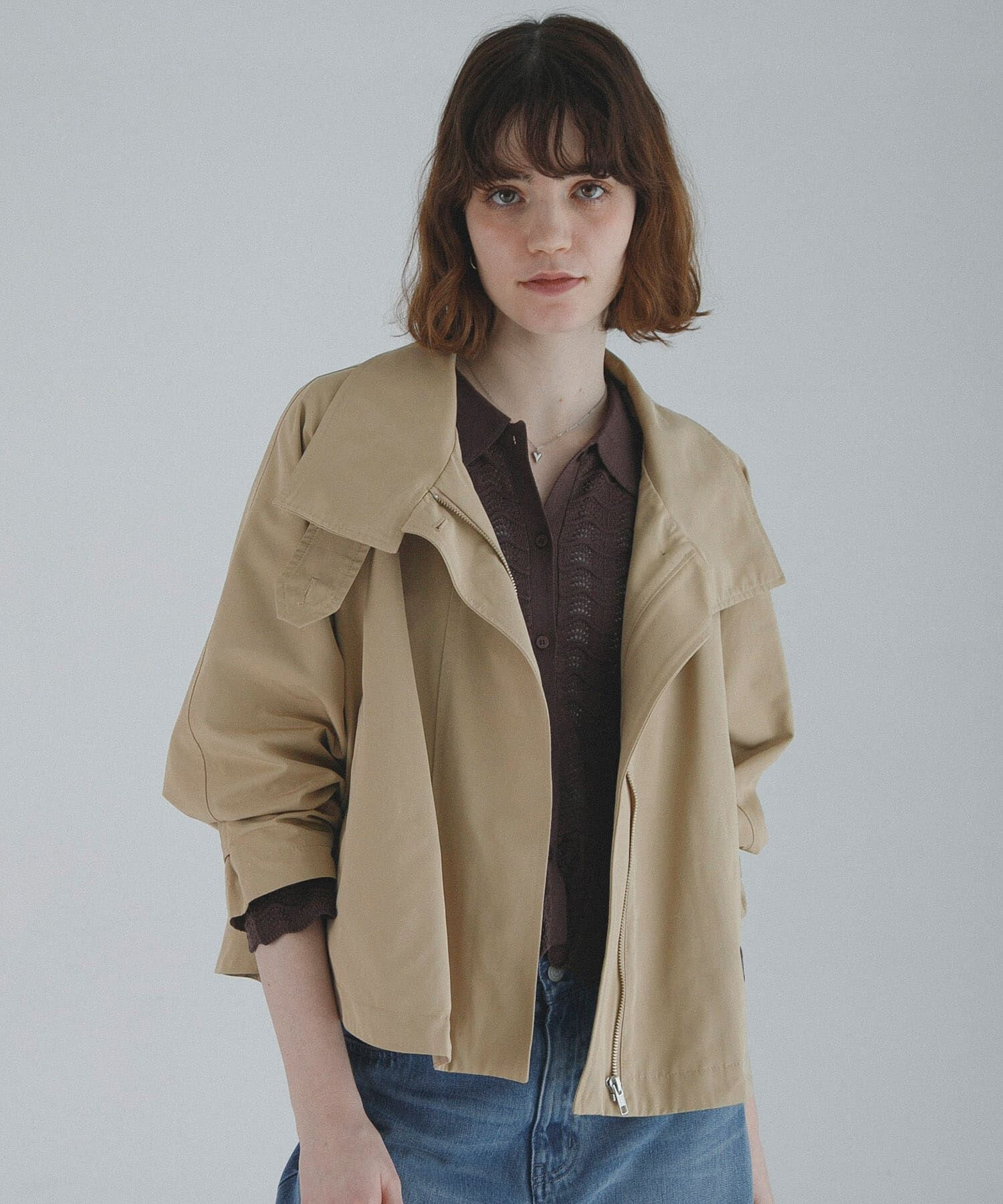 Sonny Label 「撥水バックフレアスタンドカラーコート」|ノーカラーコート|