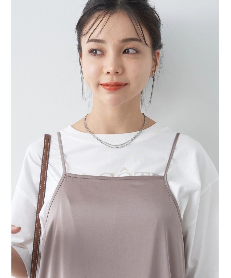 earth music&ecology「サテンティアードキャミワンピース」|ワンピース|