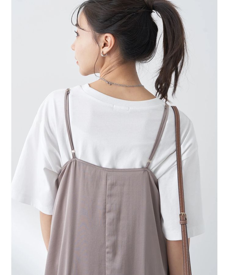 earth music&ecology「サテンティアードキャミワンピース」|ワンピース|