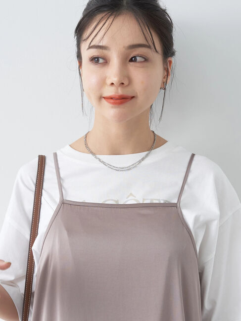 earth music&ecology「サテンティアードキャミワンピース」|ワンピース|