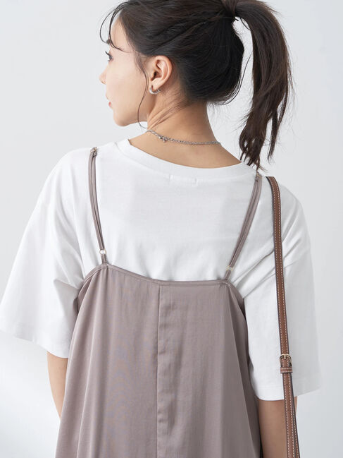 earth music&ecology「サテンティアードキャミワンピース」|ワンピース|