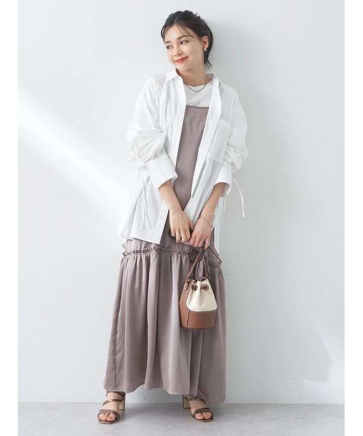 earth music&ecology「サテンティアードキャミワンピース」|ワンピース|