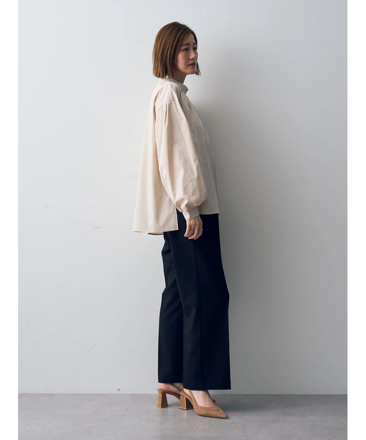 YECCA VECCA「スタンドカラーギャザーブラウス」|シャツ・ブラウス|