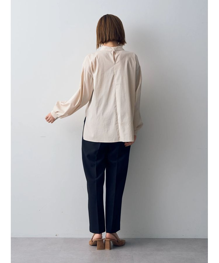 YECCA VECCA「スタンドカラーギャザーブラウス」|シャツ・ブラウス|