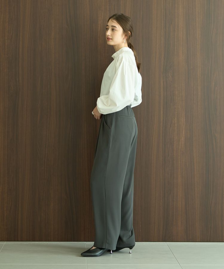 YECCA VECCA「スタンドカラーギャザーブラウス」|シャツ・ブラウス|