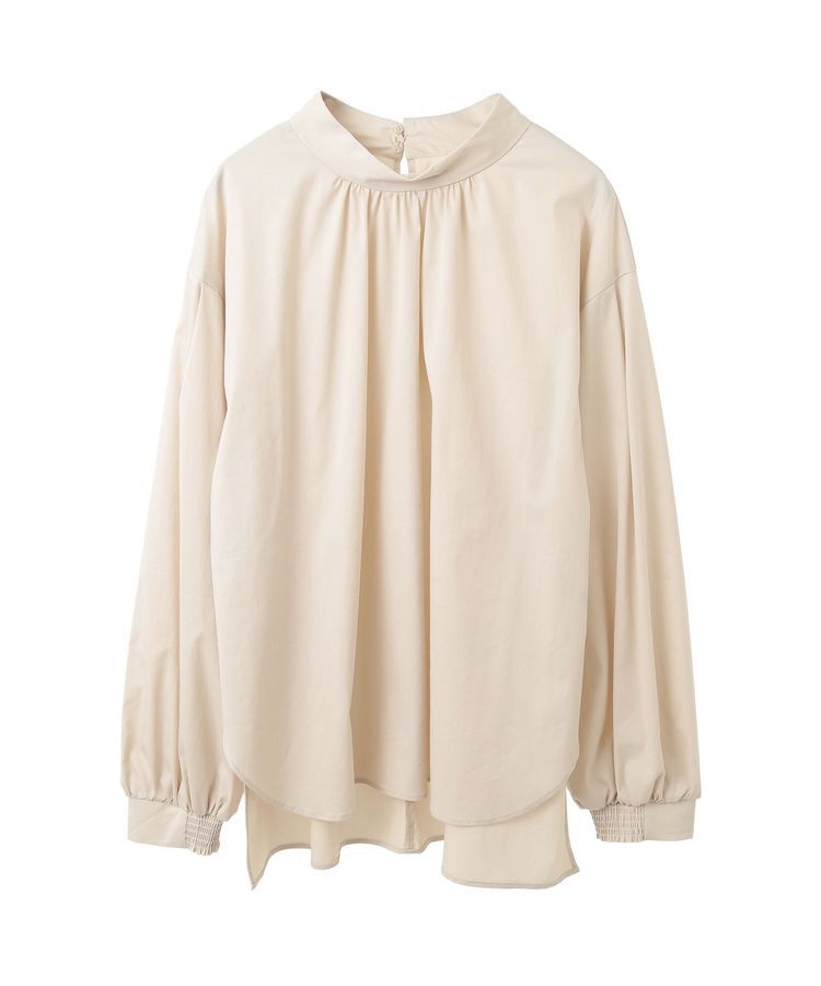 YECCA VECCA「スタンドカラーギャザーブラウス」|シャツ・ブラウス|