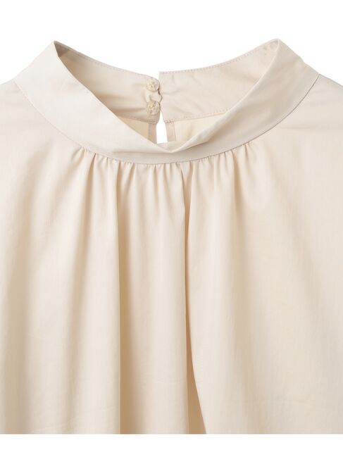 YECCA VECCA「スタンドカラーギャザーブラウス」|シャツ・ブラウス|