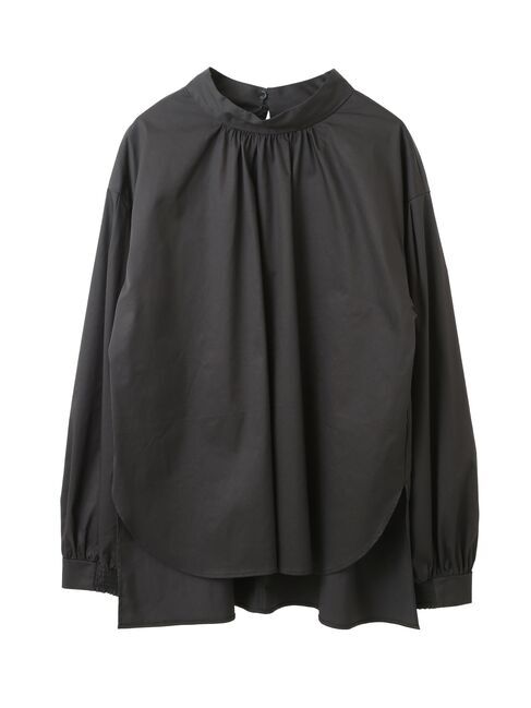 YECCA VECCA「スタンドカラーギャザーブラウス」|シャツ・ブラウス|