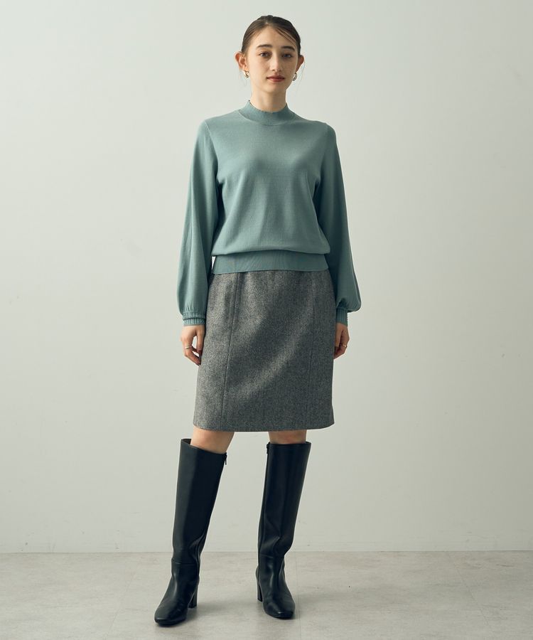 YECCA VECCA「ツイードパイピングスカート」|タイト|