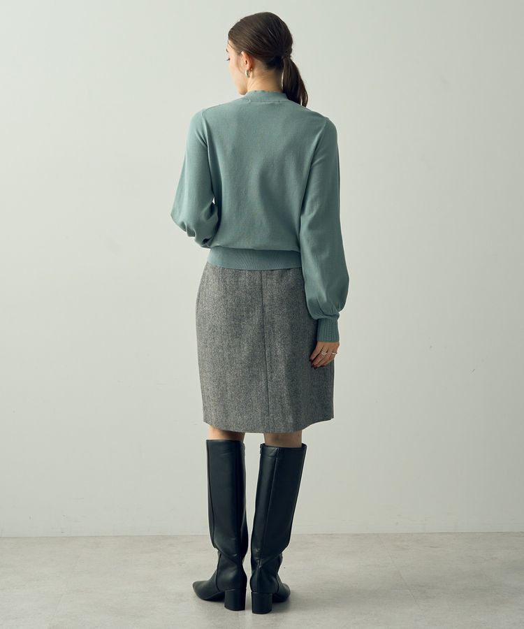 YECCA VECCA「ツイードパイピングスカート」|タイト|